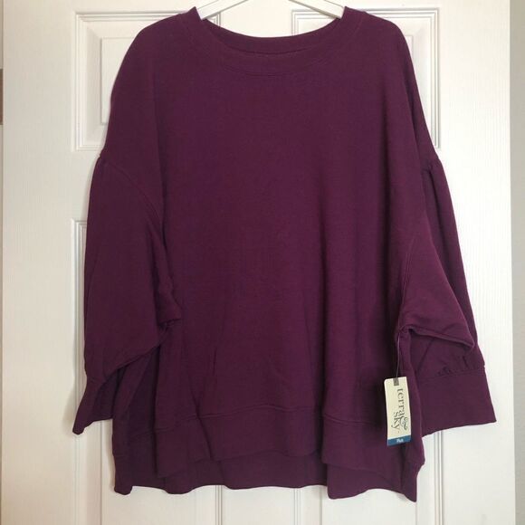 Terra and Sky Women’s Plus Size Puff Sleeves Sweatshirts - Picture 2 of 4